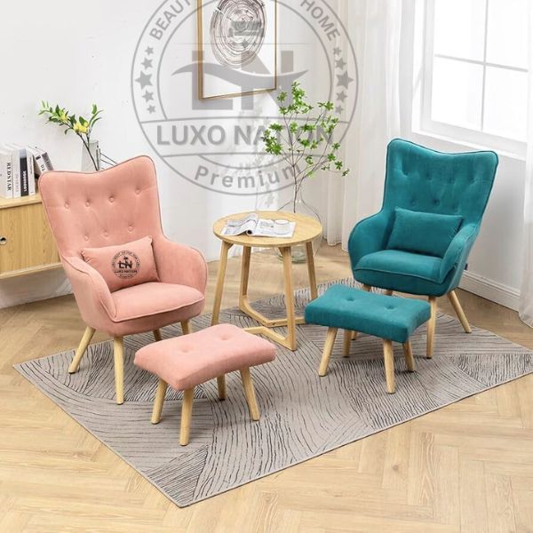 Luxo Nation Accent Chair + Ottoman – NaazStyle Cozy & Classy Look